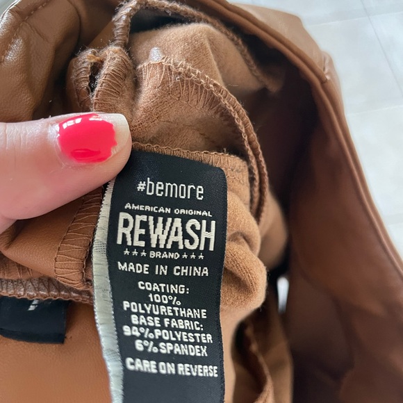 Faux Leather Tan Skirt - Picture 4 of 4